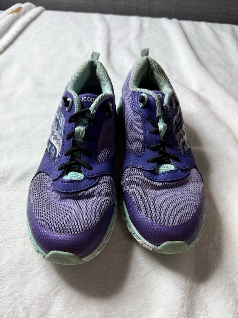 Saucony Kids Purple and Mint Athletic Running Shoes